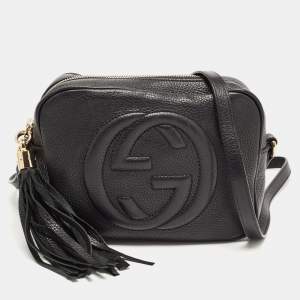 Pre Owned Gucci Black Leather Small Soho Disco Shoulder Bag