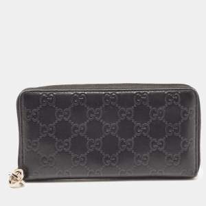 Gucci Back Guccissima Leather Zip Around Wallet