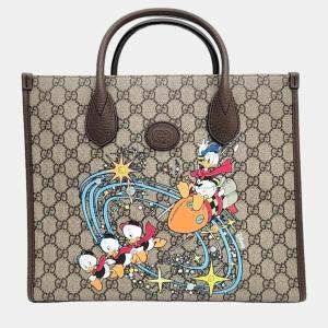 مملوكة مسبقًا Gucci Beige GG Supreme Canvas Donald Duck Tote Bag