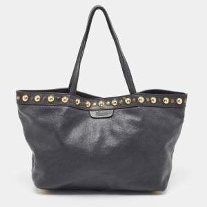 مملوكة مسبقًا Gucci Black Guccissima Leather Babouska Shopper Tote