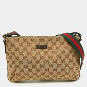 مملوكة مسبقًا Gucci Beige GG Canvas and Leather Crossbody Bag