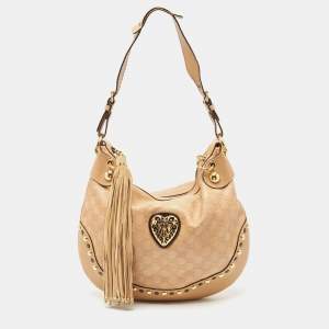 Pre Owned Gucci Beige Guccissima Leather Babouska Heart Hobo