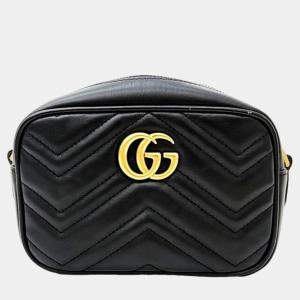 Pre Owned Gucci Marmont Matelasse Mini Cross Bag (448065)