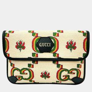 Gucci Beige Jacquard 100 belt bag (493930)