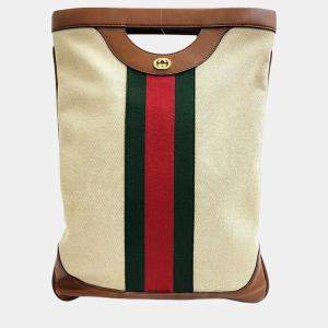 Gucci Beige/Brown Web Chain Shoulder Bag