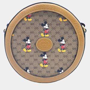 Gucci x Disney Brown Mickey Mouse Round Shoulder Bag