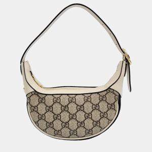 Pre Owned Gucci Brown GG Canvas Ophidia Hobo Bag 