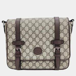 Gucci Brown GG Supreme Canvas Messenger Bag 