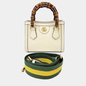 Gucci Cream Leather Mini Diana Tote Bag 