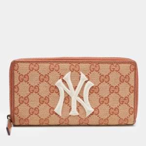 Gucci Beige GG Canvas New York Yankees Continental Wallet