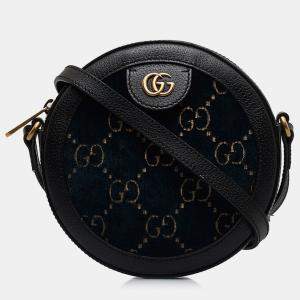 Pre Owned Gucci GG Marmont Round Velvet Crossbody Bag