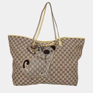 مملوكة مسبقًا Gucci  Women's Fabric Tote Bag - Beige - One Size