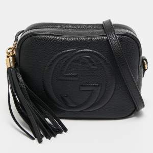 Pre Owned Gucci Black Leather Small Soho Disco Shoulder Bag