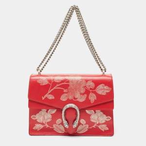 Gucci Red/Gold Leather Medium Chinese New Year Dionysus Shoulder Bag
