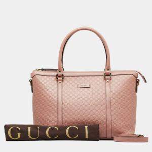Gucci Pink Microguccissima Leather Handle Bag