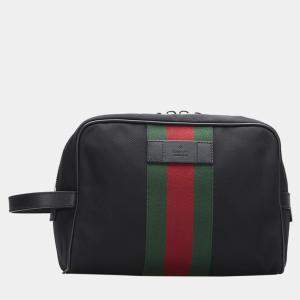 Gucci Black Canvas Techno Clutch Bag