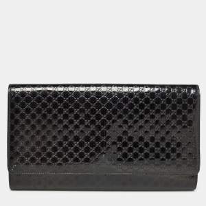 Gucci Black Microguccissima Patent Leather Broadway Clutch