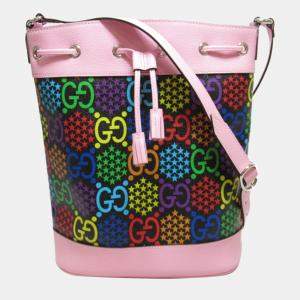 Gucci Pink Leather GG Psychedelic Bucket Bag