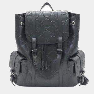 Gucci Black GG Embossed Backpack (625770)