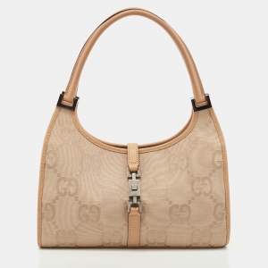 Pre Owned Gucci Beige GG Canvas Jackie Tote