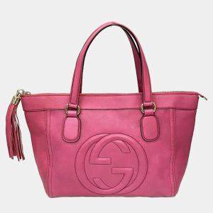 Gucci Pink Leather Medium Soho Working Tote