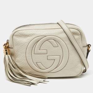 Gucci Cream Leather Small Soho Disco Crossbody Bag
