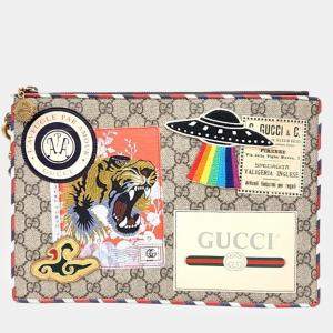 Gucci Beige GG Supreme Canvas Courrier Pouch