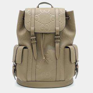 Gucci Beige Leather GG Embossed Backpack