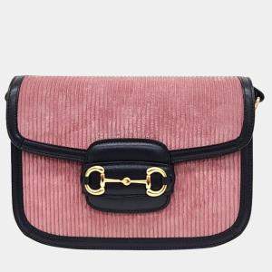 Gucci Corduroy 1955 Horsebit Shoulder Bag (602204)