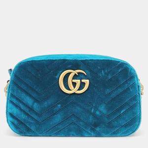 Gucci Blue Velvet Marmont Crossbody Bag