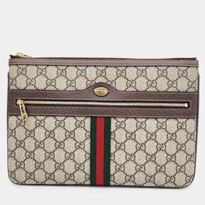 Pre Owned Gucci Ophidia GG Supreme Clutch (517551) Bag