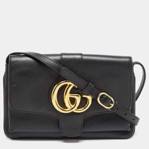 Pre Owned Gucci Black Leather Small Arli Shoulder Bag