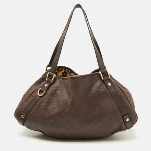 Pre Owned Gucci Brown Guccissima Leather Medium Abbey Hobo