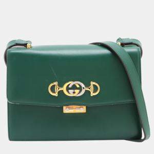 Gucci Green Leather Small Zumi Shoulder Bag