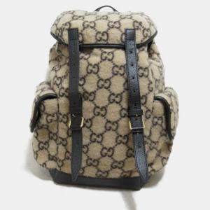 Gucci Beige Wool GG Backpack