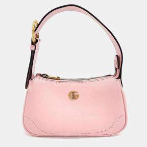 Pre Owned Gucci Pink Leather Aphrodite Mini Shoulder Bag
