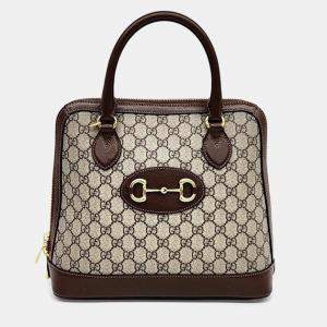 Gucci Multicolor GG Canvas and Leather Horsebit 1955 Top Handle Bag