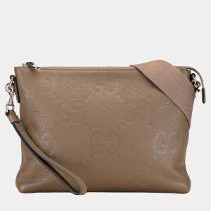 Gucci Brown Medium Jumbo GG Embossed Messenger Bag