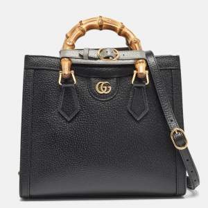 Gucci Black Leather Small Diana Tote