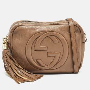 Gucci Brown Leather Small Soho Disco Crossbody Bag