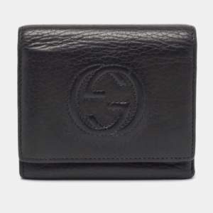 Gucci Black Leather Soho Trifold Wallet