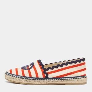 Gucci Multicolor Canvas Espadrille Flats Size 39