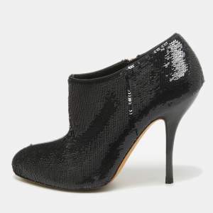 Gucci Black Sequins Ankle Booties Size 36