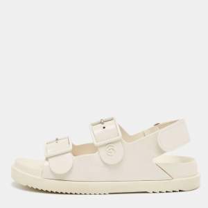 Pre Owned Gucci Cream Rubber Isla Dad Sandals Size 38