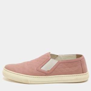 Gucci Mauve Microguccissima Leather Slip On Sneakers Size 37.5