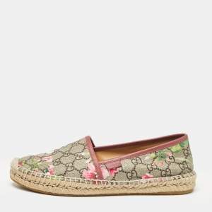 Pre Owned Gucci Multicolor GG Supreme Blooms Canvas Espadrille Flats Size 38