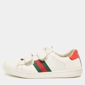Gucci White Leather Ace Low Top Sneakers Size 38