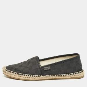 Gucci Black GG Canvas Espadrille Flats Size 40.5