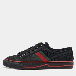 Gucci Black GG Canvas Tennis 1977 Sneakers Size 38.5