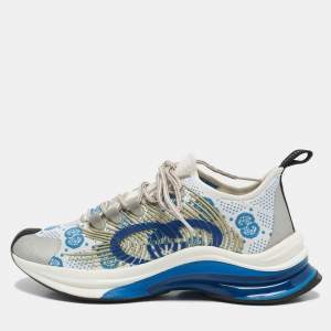 Gucci Multicolor Fabric and Rubber Lace Up Sneakers Size 36